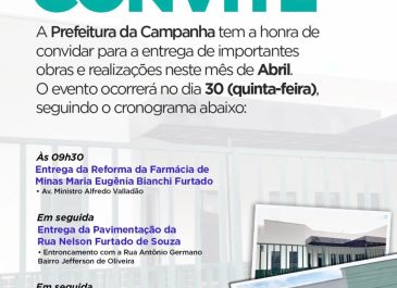 Convite de entrega de importantes obras e melhorias em nossa cidade!