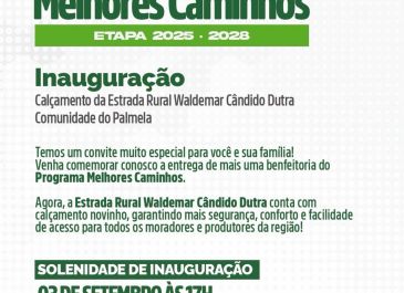 Inauguração do calçamento da Estrada Rural Waldemar Cândido Dutra, na Comunidade do Palmela.